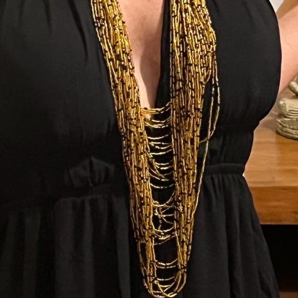 LAMU Beaded Necklace - Gold - Picture 1 of 7